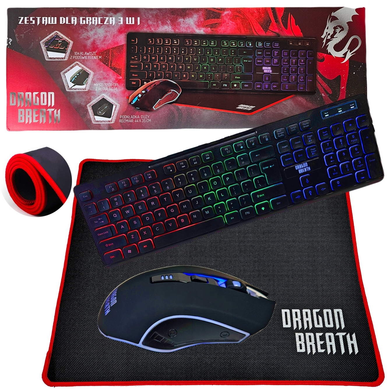 Sada klávesnice a myši Dragon Breath čierna